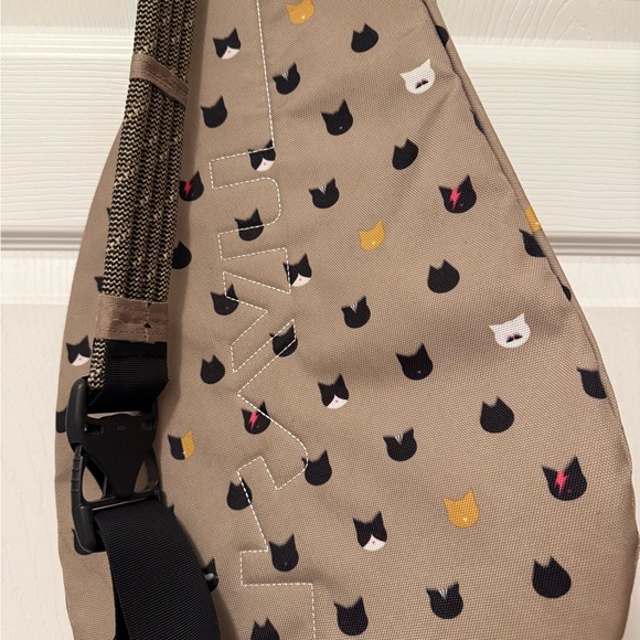 Kavu Tan Cat Pattern Sling Bag - Picture 4 of 5